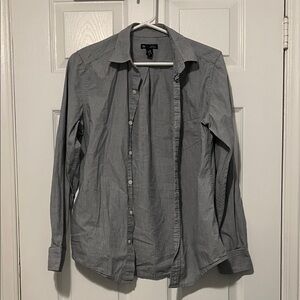 GAP Striped Gray Long Sleeve Shirt